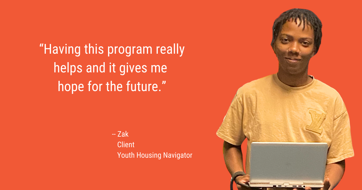 zak, a client of WoodGreen's Youth Housing Navigator, speaks about how the program has helped him avoid homelessness.